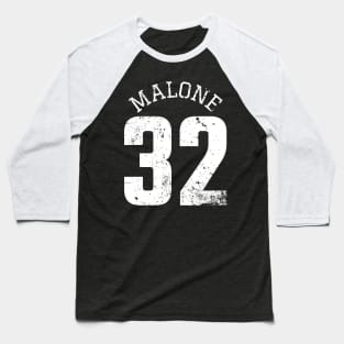 Karl Malone 32 Black and White Distressed Jersey Number BASKETBALL-3 Baseball T-Shirt